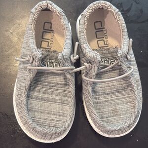 Hey Dude Kids Striped Gray Moccasins